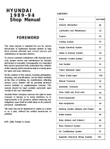1989–1994 Hyundai Excel Repair Manual (P/N HXE-126789) – preview page 1