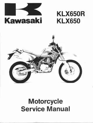 1993-1996 Kawasaki KLX650R, KLX650 service manual Preview image 1