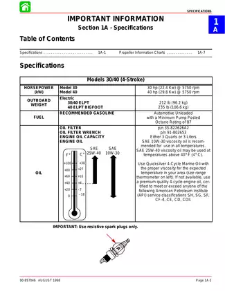 1999-2010 Mercury 30hp, 40hp outboard motor manual Preview image 1