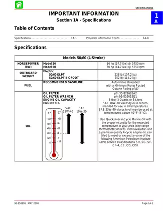 2001-2010 Mercury Mariner 50hp, 60hp outboard motor service manual Preview image 1