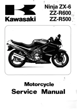 1990-2005 Kawasaki Ninja ZX-6, ZZ-R600, ZZ-R500, ZX500, ZX600 motorcycle service manual Preview image 1