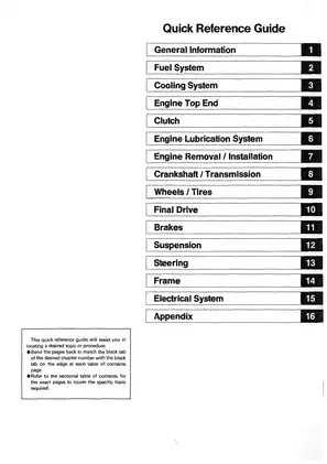 1990-2005 Kawasaki Ninja ZX-6, ZZ-R600, ZZ-R500, ZX500, ZX600 motorcycle service manual Preview image 2