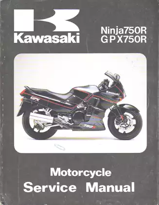 1987 Kawasaki Ninja 750R, GPX750R, 750, ZX750 service manual Preview image 1
