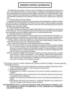 Kawasaki 1996-2005 Kawasaki EN500 Vulcan 500 LTD service manual manual preview page 5 - thumbnail