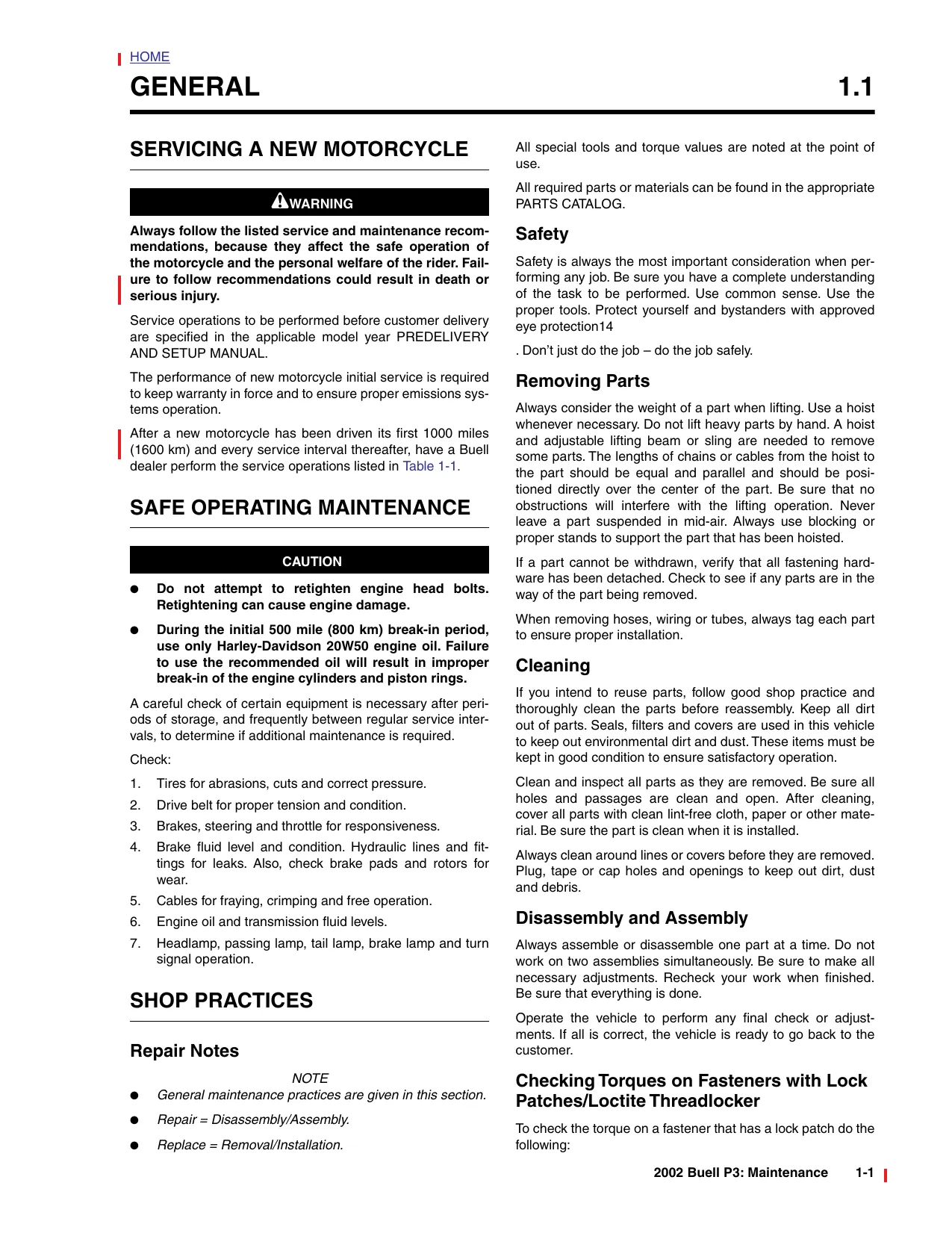2002 Buell Blast P3 repair manual