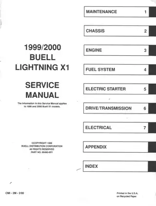 1999-2000 Buell Lightning X1 service manual Preview image 3