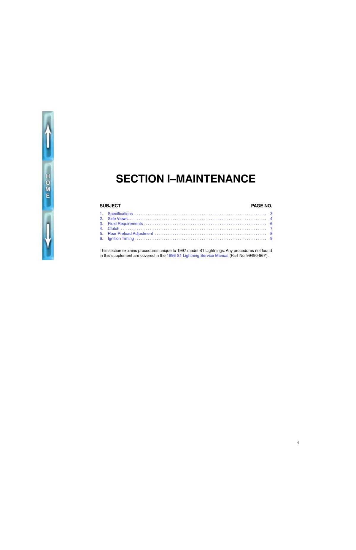 1996–1998 Buell S1 Lightning Service Manual, 313 Pages