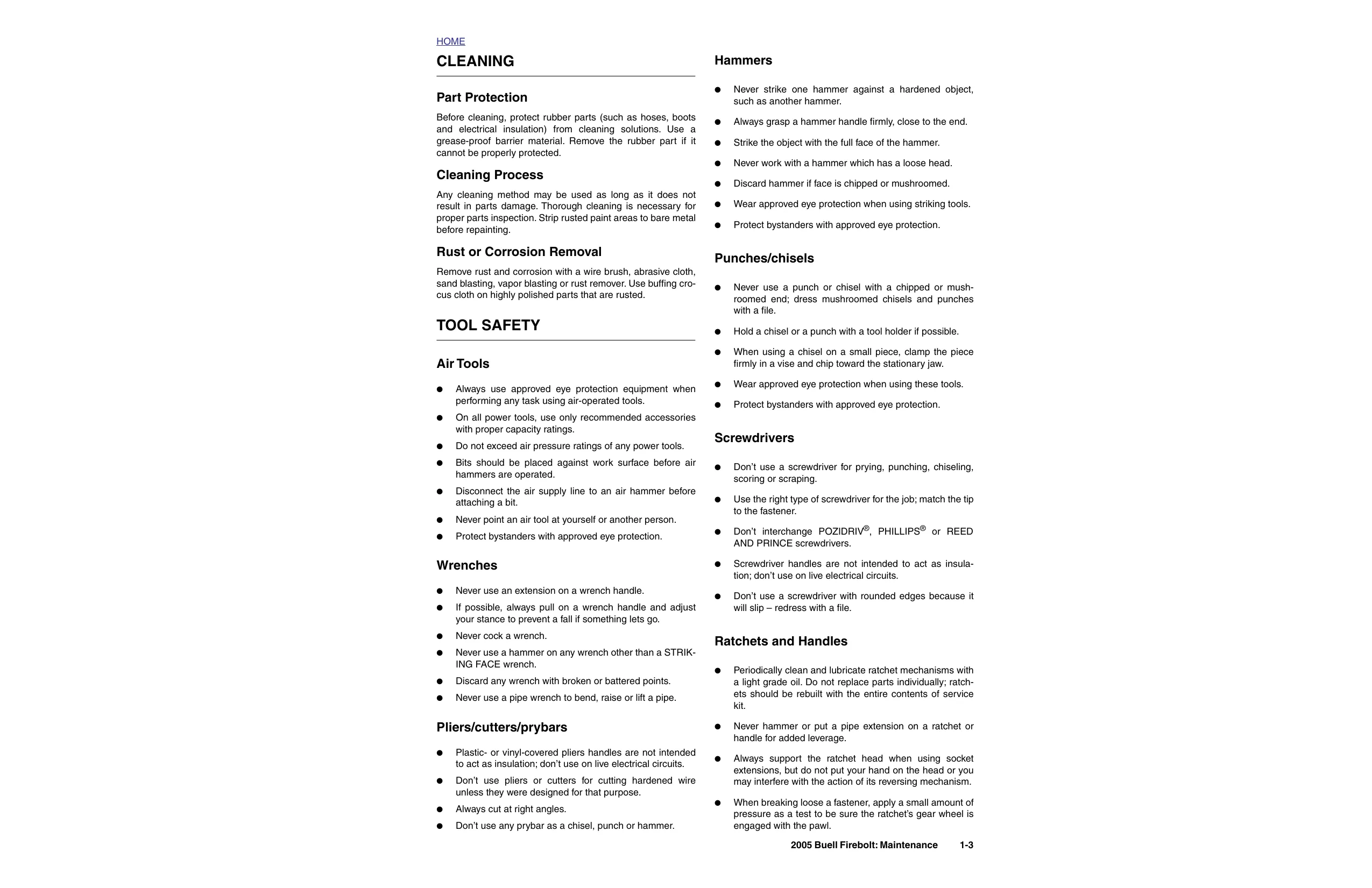 2005 Buell Firebolt XB9R, XB12R repair manual Preview image 3