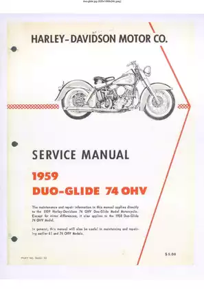 1958-1959 Harley Davidson Duo-Glide FL, Duo-Glide FLH 74 OHV repair manual Preview image 2