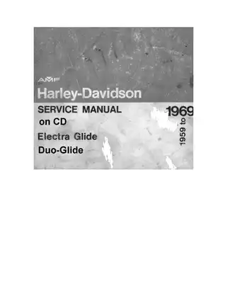 1959-1969 Harley Davidson Electra Glide, Duo-Glide FL, FLH service manual