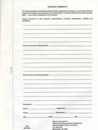 1991-1992 Harley Davidson Softail (all models) service manual Preview image 4