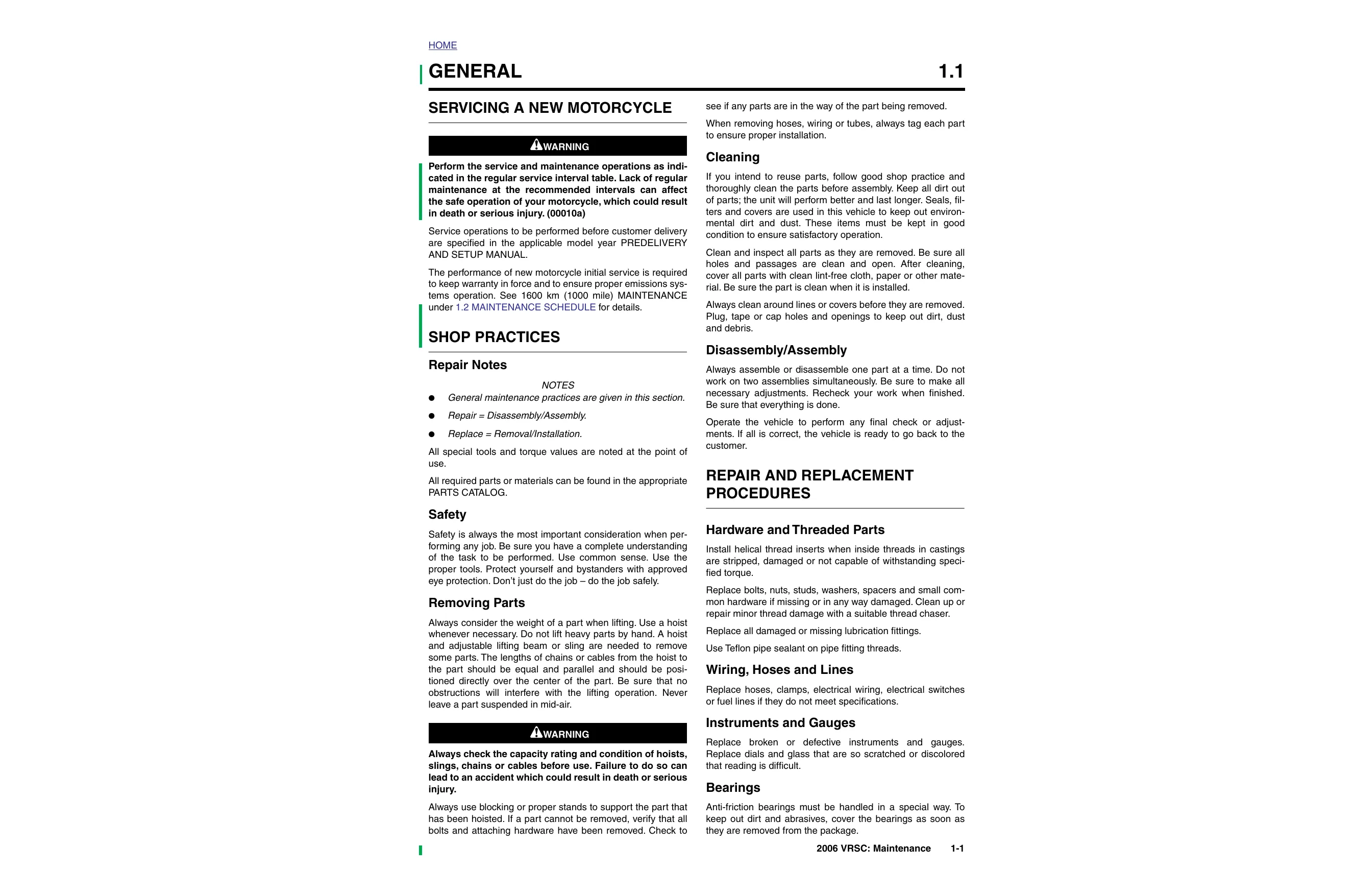 2006 Harley Davidson V-Rod Night Street, VRSC, VRSCA, VRSCR repair manual