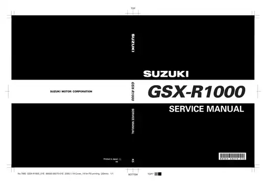 Comprehensive Service Manual for Suzuki GSX-R1000 (2005 Model)