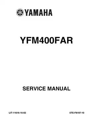 2007-2009 Yamaha Grizzly 400 manual Preview image 1