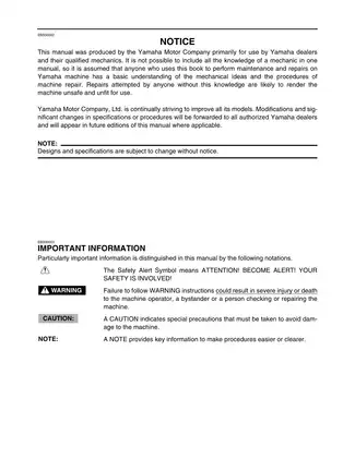 Yamaha Grizzly 125, YFM125S, YFM125G service manual Preview image 3