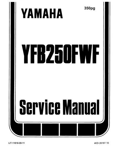Preview: 1994–2000 Yamaha Timberwolf YFB250FWF Service Manual (P/N LIT-11616-09-11)