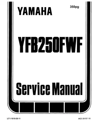 1994-2000 Yamaha Timberwolf YFB250FWF service manual Preview image 1