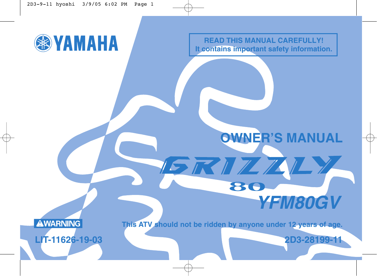 2005-2008 Yamaha Grizzly 80 YFM80 ATV repair manual Preview image 6