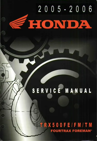 Preview: Honda Fourtrax Foreman 500, TRX500TM, TRX500FM, TRX500FE, TRX500FPE OEM 2005–2006 Service Manual (P/N 61HP001)