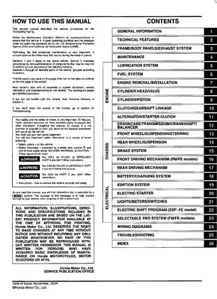 2005-2006 Honda Fourtrax Foreman 500 factory service manual Preview image 4