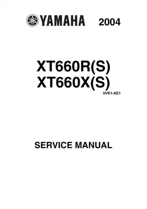 2004-2009 Yamaha XT660R, XT660X service manual Preview image 1