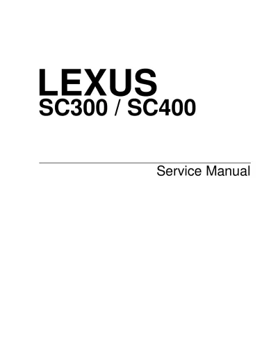 Preview: 1992–2001 Lexus SC300, SC400 Service Manual