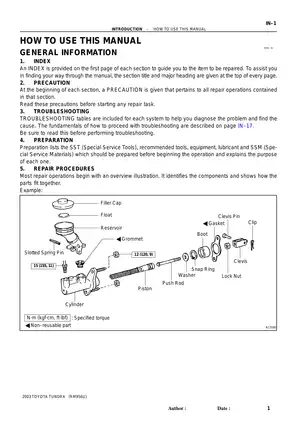 2000-2003 Toyota Tundra repair manual Preview image 1