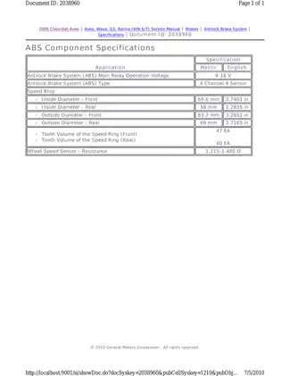 2007-2010 Pontiac G3 Wave shop manual Preview image 2