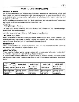 Yamaha Outboard Motor Service Manual - Models 9.9S and 15S Preview image 3