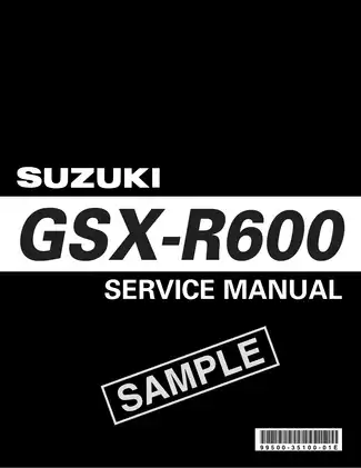 2006-2008 Suzuki GSX-R600, GSX-R750 service manual Preview image 1
