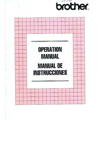 Brother VX-1100 Operation Manual OEM (P/N 194410-011)