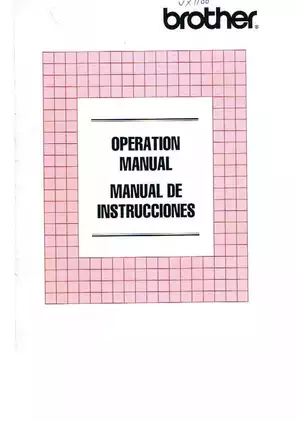 Brother VX-1100 sewing machine operation manual