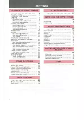 Brother VX-1100 sewing machine operation manual Preview image 5