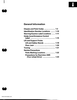 Honda CR-V 1997-2000 Service Manual - Comprehensive Guide for Maintenance and Repair Preview image 3