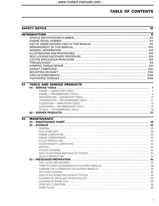 2004 Bombardier Ski-Doo REV series / MX Z, GSX, Summit, REV SDI snowmobile manual Preview image 4