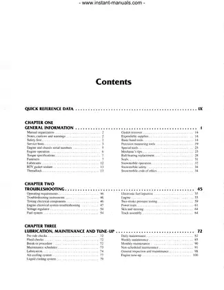 1990-1998 Arctic Cat manual: Cougar, Prowler, Pantera, Panther, EXT, Z, ZL, ZR, ZRT snowmobile Preview image 2