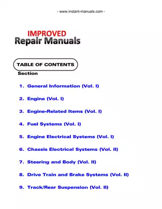 2001 Arctic Cat snowmobile (all models) service manual Preview image 1