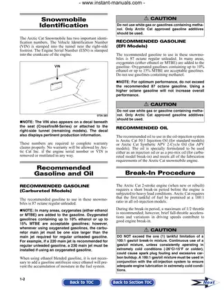 2008 Arctic Cat 370 cc, 570 cc, 500 cc, 600 cc, 800 cc, 1000 cc,  2-stroke snowmobile service repair manual Preview image 4