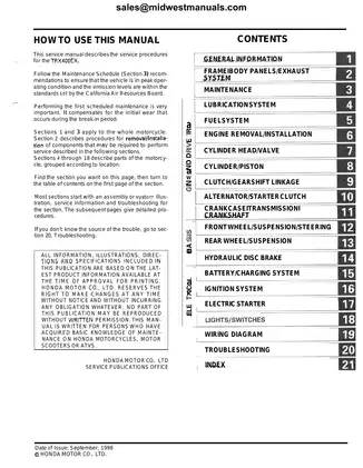 1999-2002 Honda 400EX ATV service manual Preview image 3