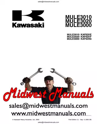 Kawasaki MULE Utility Vehicle Service Manual - Comprehensive Guide for MULE 3000, 3010, and 3020 Preview image 3