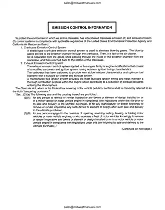 Kawasaki MULE Utility Vehicle Service Manual - Comprehensive Guide for MULE 3000, 3010, and 3020 Preview image 5