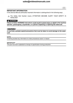2005-2009 Yamaha VX110/VX Cruiser/Deluxe/Sport WaveRunner Factory Service Manual Preview image 3