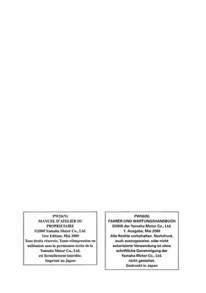 2001-2006 Yamaha PW50(N), PW50 service manual Preview image 3