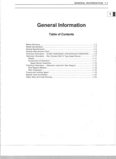 Preview: 1998–2001 Kawasaki Ninja ZX-9R / ZX900-C1 Service Manual (P/N 99969-1099)