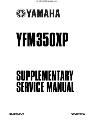 Yamaha YFM350XP PDF Supplementary Service Manual Preview image 1