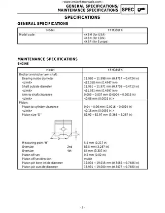 Yamaha YFM350FXP Maintenance and Repair Manual (All Years) Preview image 5