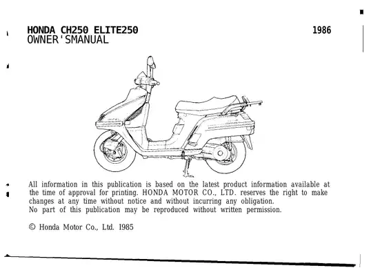 1985-1988 Honda CH250 Elite repair and shop manual Preview image 2