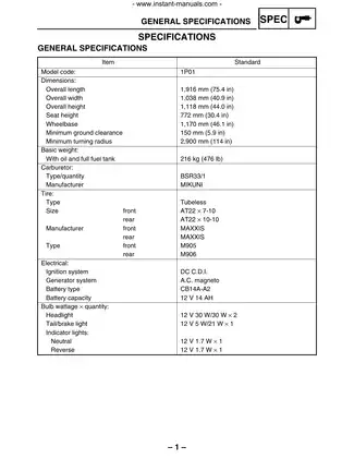 Yamaha ATV Service Manual YFM250BT (2001) - Comprehensive Repair Guide Preview image 5