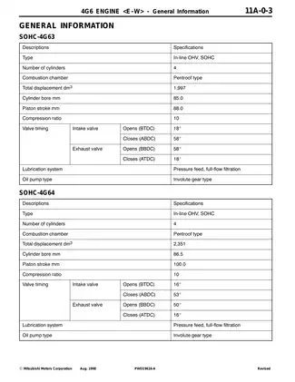 4G6 series engine manual Preview image 3