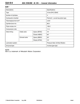 4G6 series engine manual Preview image 4